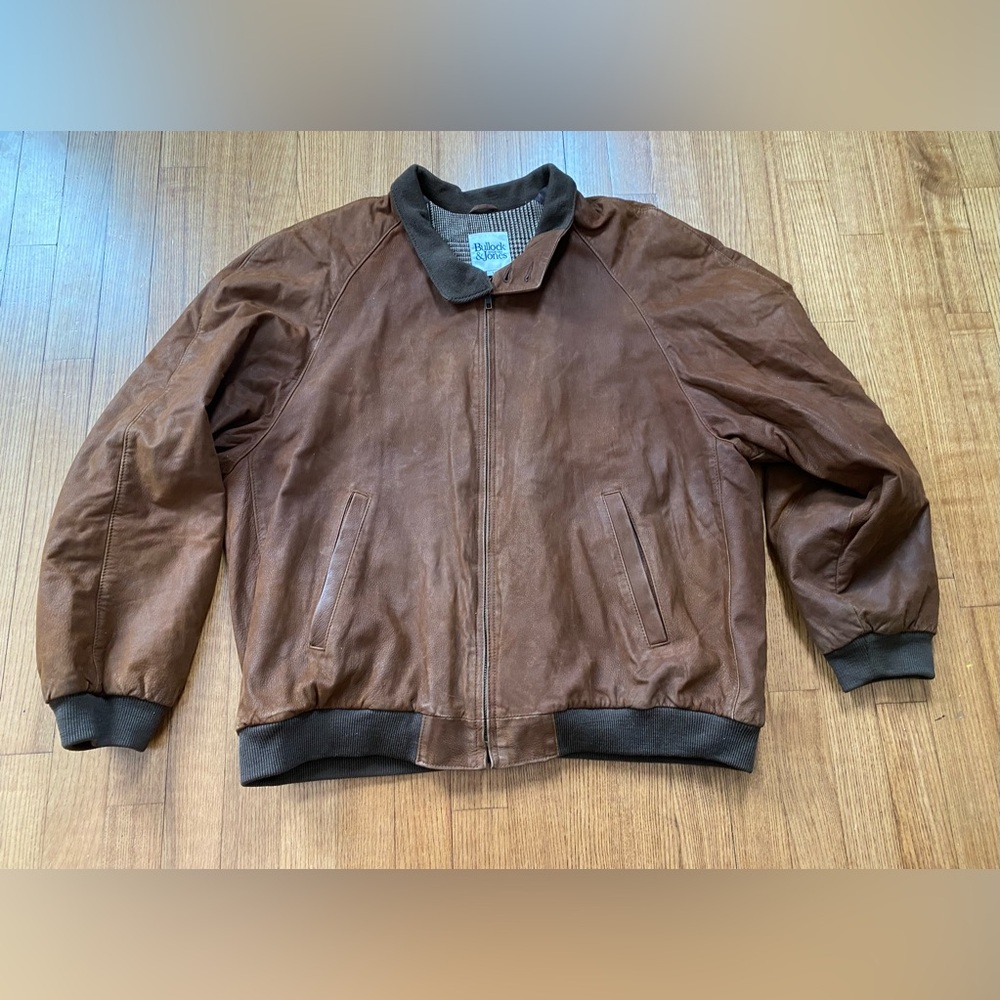 VTG Bullock & Jones Leather Bomber Jacket sz L - SF Heritage G1 Flight style